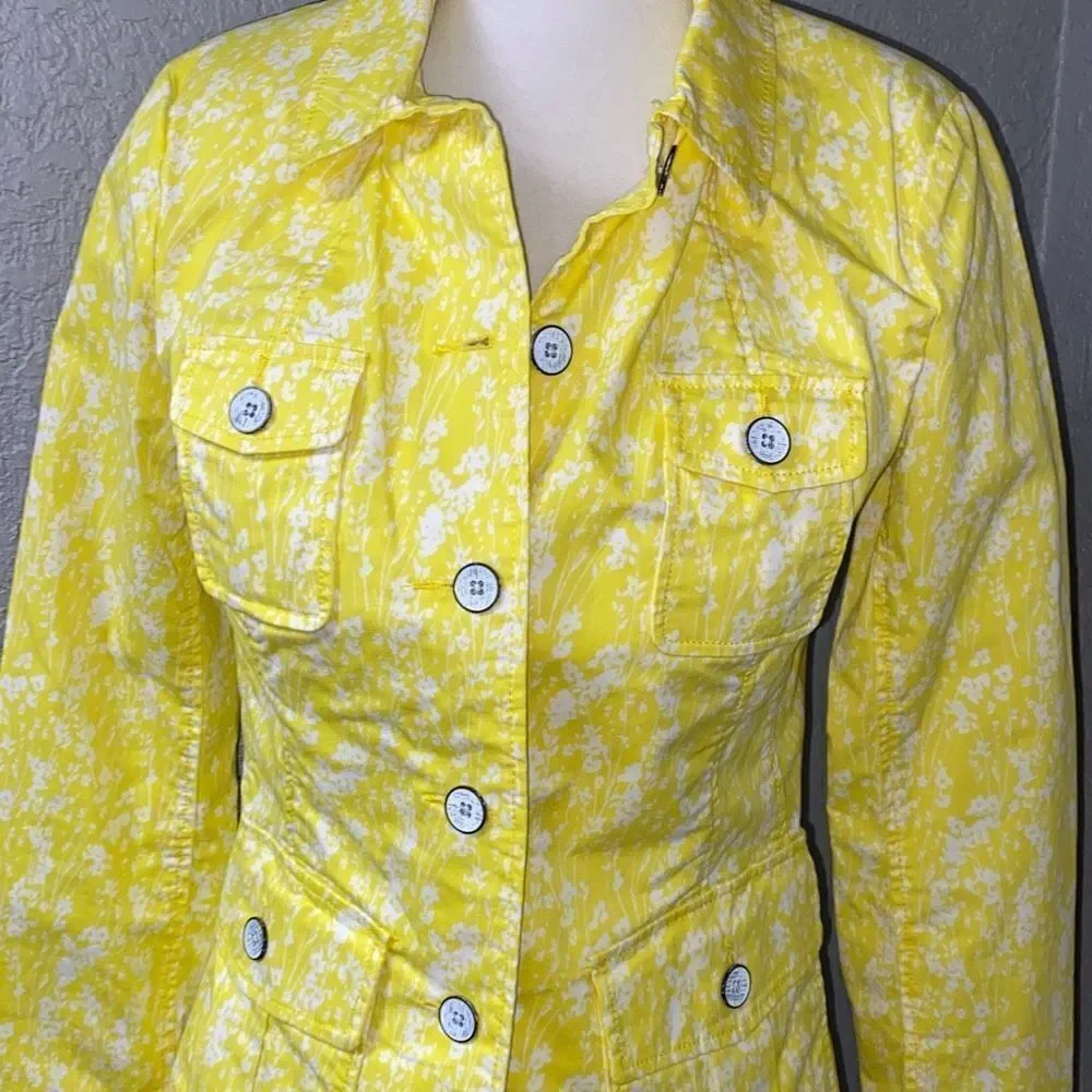 CAbi Utility Jacket Field of Daises 5160 Yellow Coat XS - Picture 4 of 9